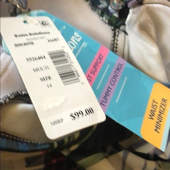 SWIM Solutions Tropical Beaded One Piece Swimsuit - Picture 4 of 5